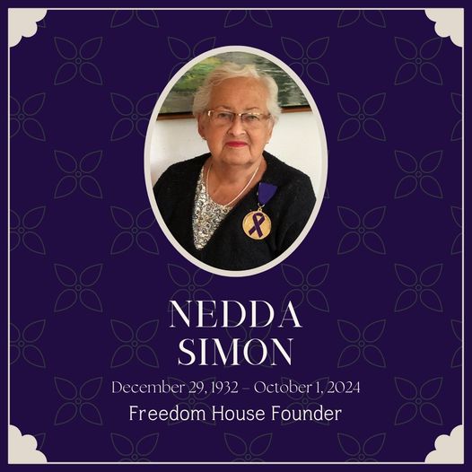 Nedda Simon Death Freedom House Mourns The Loss Of Founder Nedda Simon